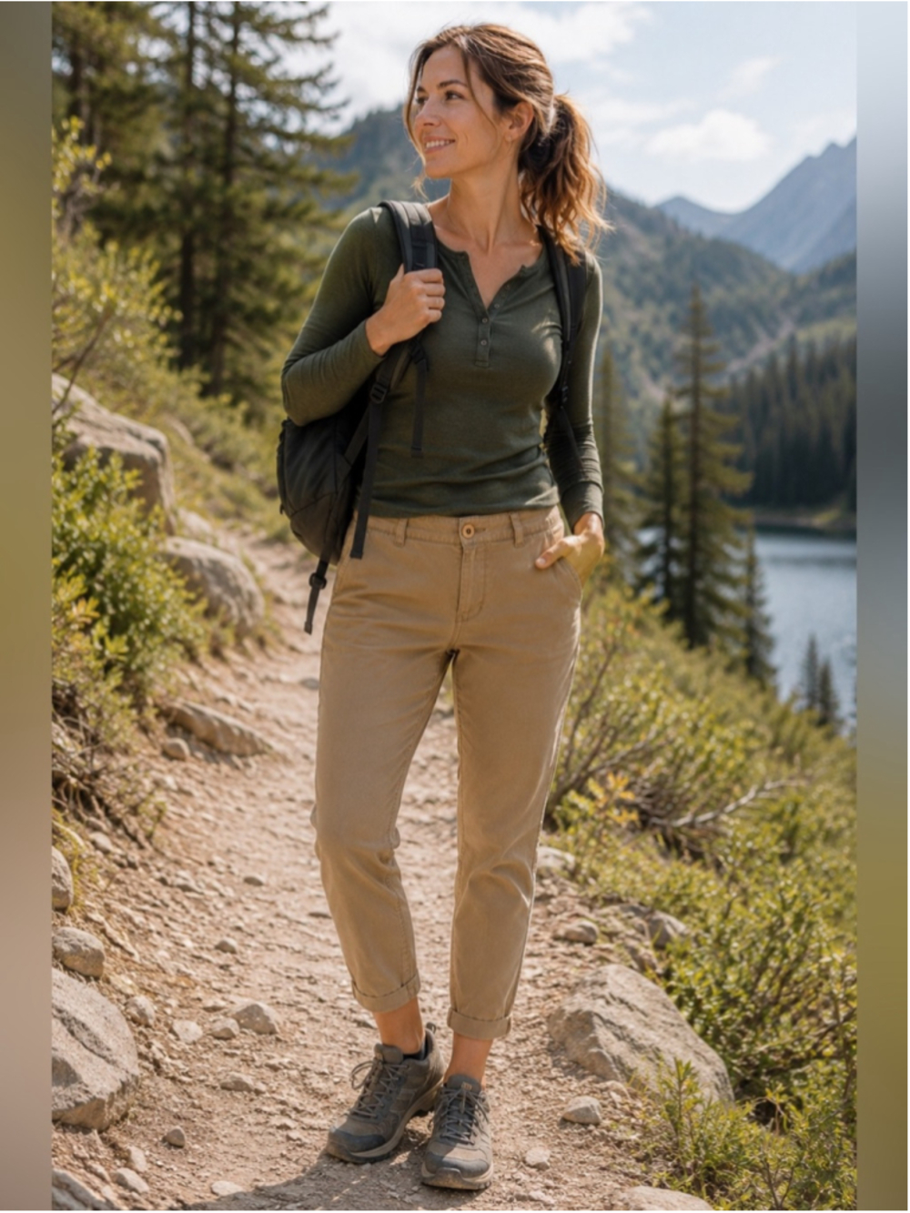 MEC Women's Tan Casual Pants - Size 12 Gorpcore Outdoor Hiking Camping